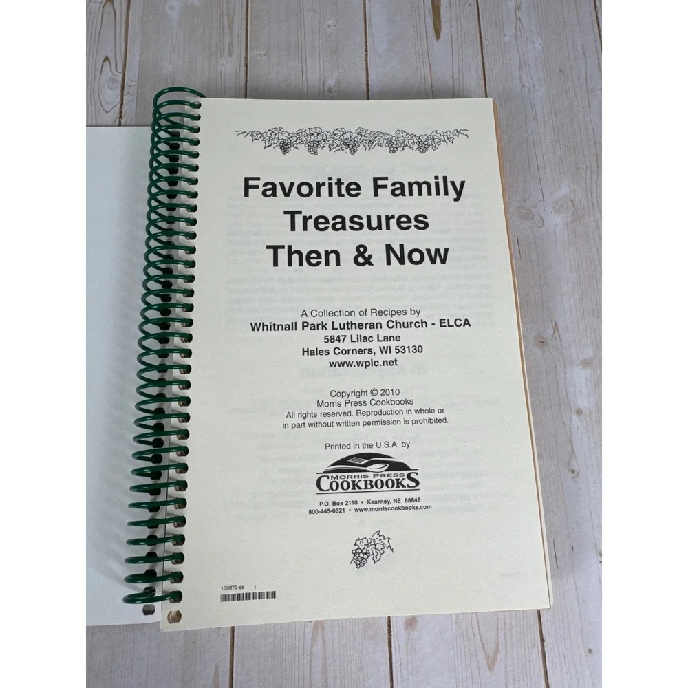Favorite Family Treasures Cookbook Hales Corners WI Lutheran Church 2010 Spiral‎